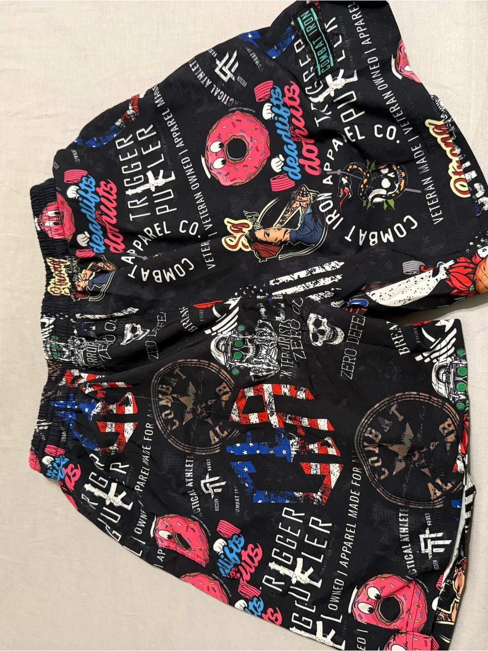 CMBT TRN Co Black Graphic Lounge Shorts